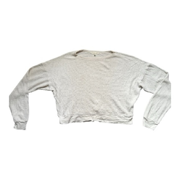Truly Madly Deeply Cream Waffle Knit Crew Neck Long Sleeve Sweater Size L - Picture 4 of 5